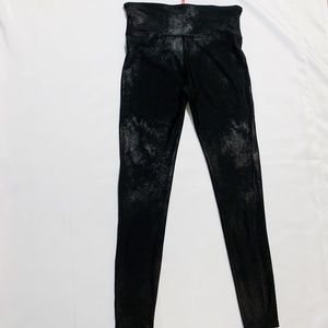 Spanx Black Faux Mist Print Leggings